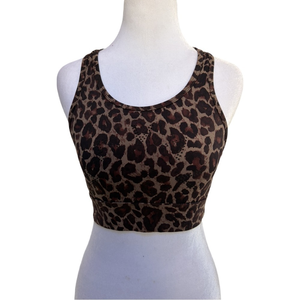 Varley EUC Brown Leopard Sports Bra S